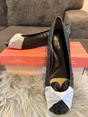 Easy Spirit Black Woven Slip-On Ballet Flats